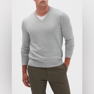 Banana Republic Cashmere Silk Cotton Premium Luxe Knit V Neck Sweater Size Large